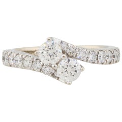 1.15 Carat Round Diamond Overpass Ring 14 Karat in Stock