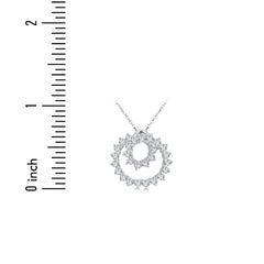 1.15 Carat Round Diamond Spiral Swirl Pendant Necklace in 14k White Gold ref973