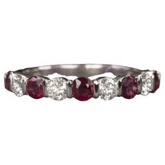 1.15 Carat Ruby Diamond F Vs Excellent Cut Platinum Wedding Ring