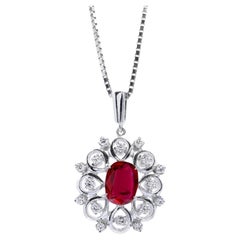  1.15 Carat Ruby Diamond in Platinum Pendant 