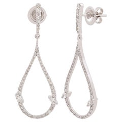 1,15 Karat SI Reinheit HI Farbe Diamant Tropfen Ohrringe 14k Weißgold Feiner Schmuck