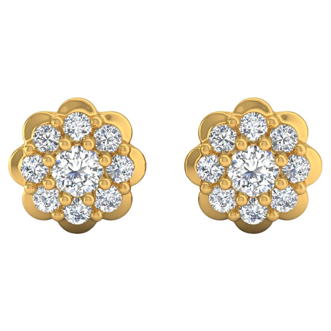 1.15 Carat SI Clarity HI Color Diamond Stud Earrings 18 Karat White Gold Jewelry