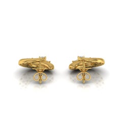 1.15 Carat SI/HI Marquise Diamond Crescent Moon Earrings 14 Karat Yellow Gold