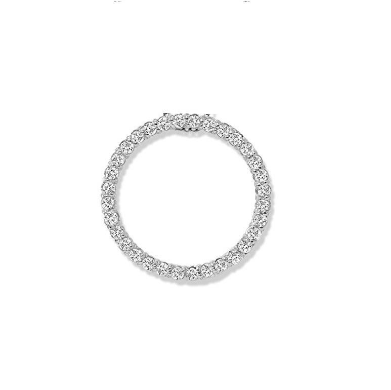 Contemporary 1.15 Carat Total Diamond White Gold Circle Pendant