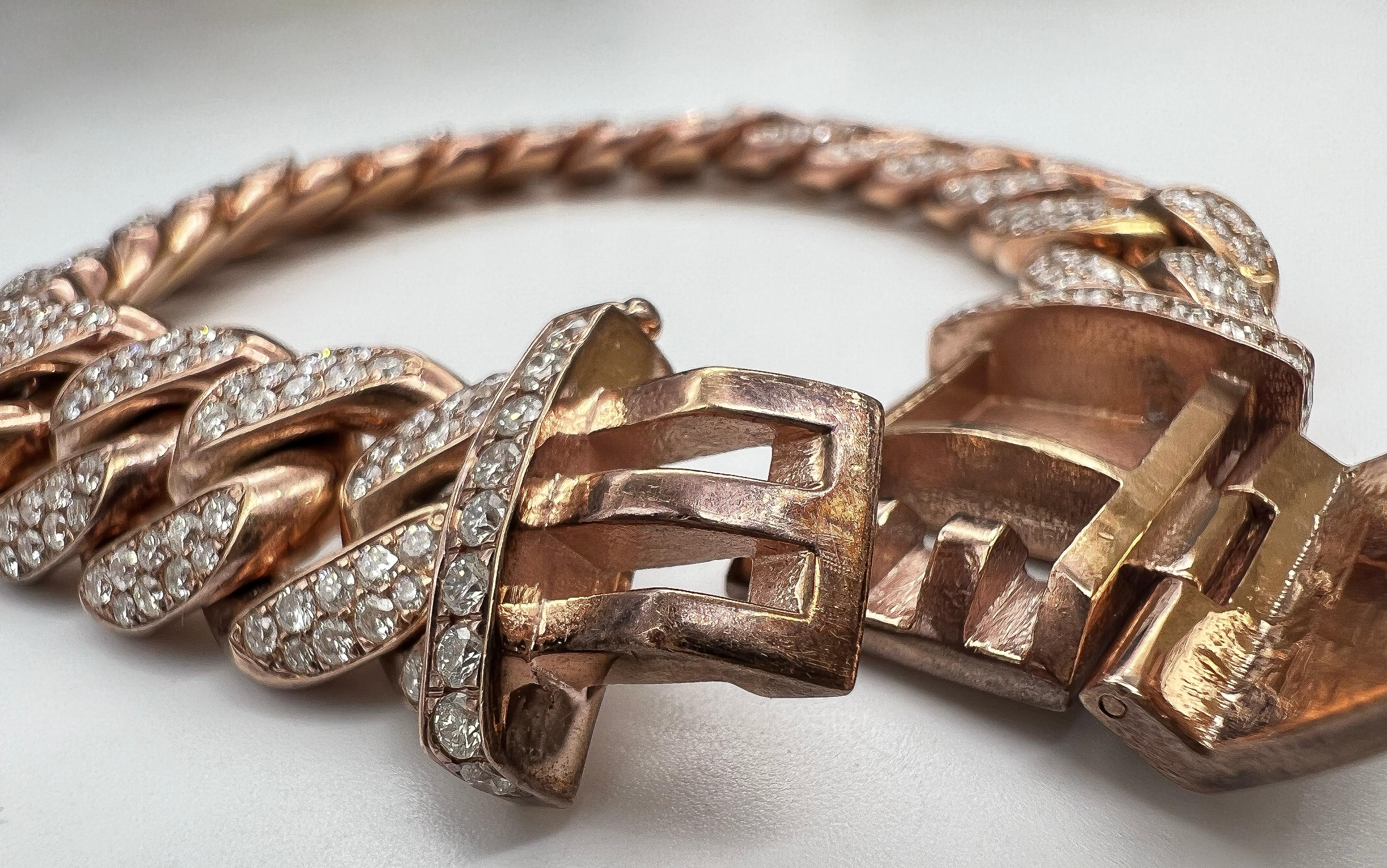rose gold cuban bracelet