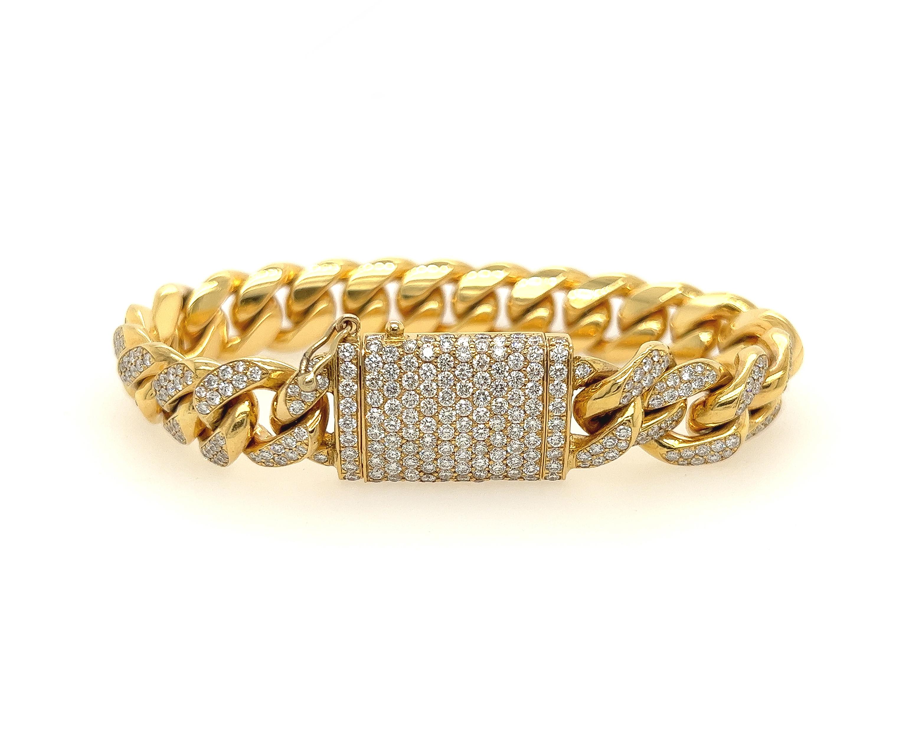 cuban link diamond bracelet mens