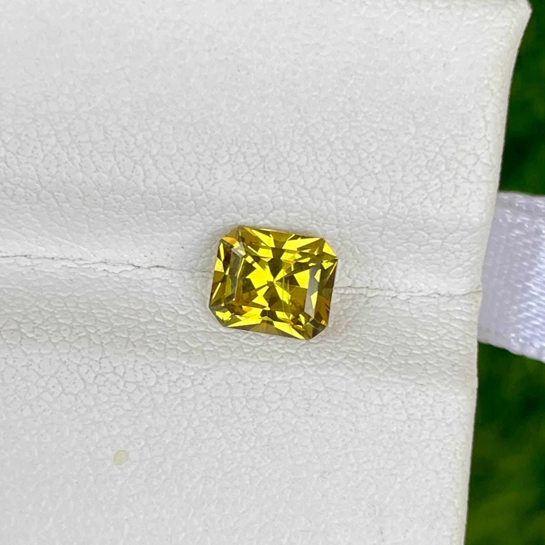 Modern 1.15 carats Bright Yellow Garnet Stone Custom Precision Cut Gemstone from Mali For Sale