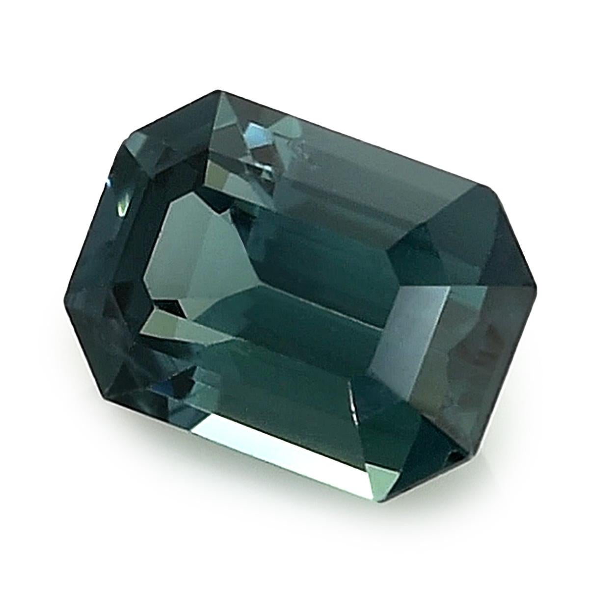 Presenting a Natural Green Blue Sapphire, distinguished by its 1.15-carat weight. This enchanting gem assumes an Octagonal shape with precise measurements of 6.89 x 4.86 x 3.60 mm. Its brilliance is accentuated by the Brilliant/Step cut, revealing a