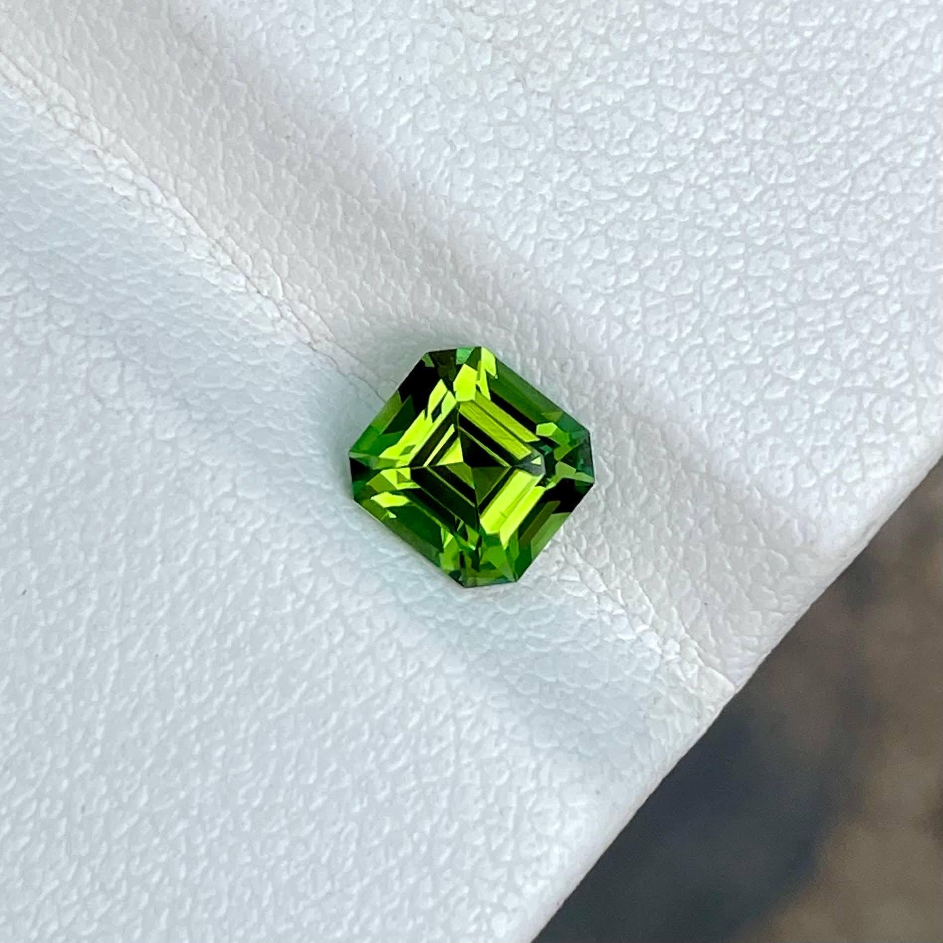 Modern 1.15 Carats Loose Green Tourmaline Stone Emerald Cut Natural Afghan Gemstone For Sale