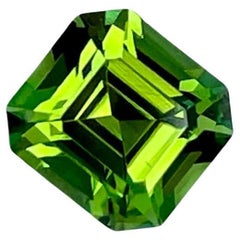 1.15 Carats Loose Green Tourmaline Stone Emerald Cut Natural Afghan Gemstone