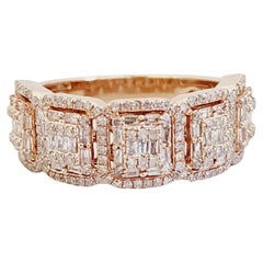 1.15 Carats Natural Diamond Rose Gold Ring 14 Karats