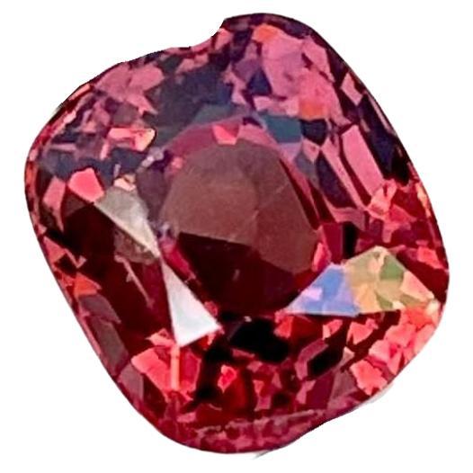 1.15 Carats Orange Red Burmese Loose Spinel Stone Cushion Cut Natural Gemstone For Sale