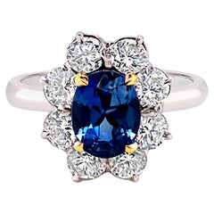 1.15 Carat Sapphire and Diamond Ring in Platinum