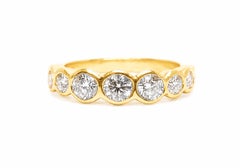 1.15 Ct Diamond Bridal Band 18k Gold HI VS Diamond Wedding Band Bezel Set