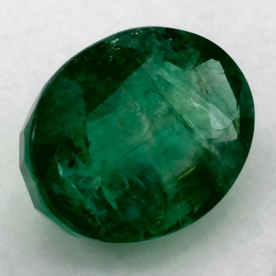 Taille ovale 1.15 Ct Emerald Oval Loose Gemstone (pierre précieuse en vrac) en vente