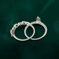 1.15 Ct Natural Pear Diamond Crown Bridal Ring Set, White Gold