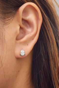 1.15 ct Pear Shaped Diamond Studs set in 14k White Gold