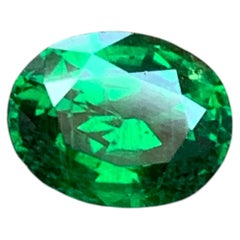 1.15 Ct Vivid Green Color Oval Shape Tsavorite Garnet Gemstone for Jewellery 7mm