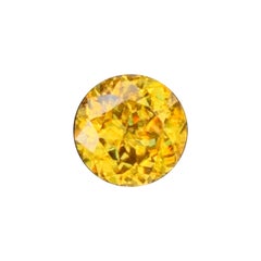 Esfena (titanita) amarilla de 1,15 ct, de forma redonda y con destellos de fuego, para joyería, 6 mm