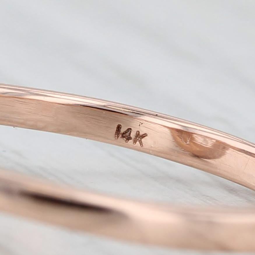 Round Cut 1.15 ctw Morganite Diamond Halo Engagement Ring 14K Rose Gold Size 8 For Sale