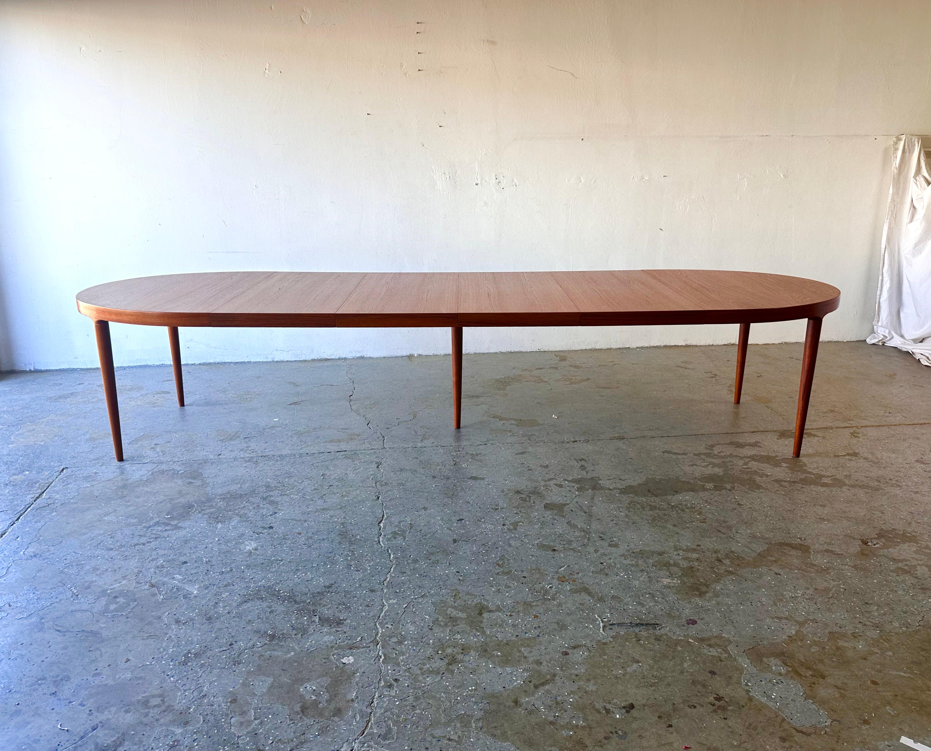 11.5 ft Teak Mid Century Danish Modern Harry Ostergaard Dining table seats 12 For Sale 8