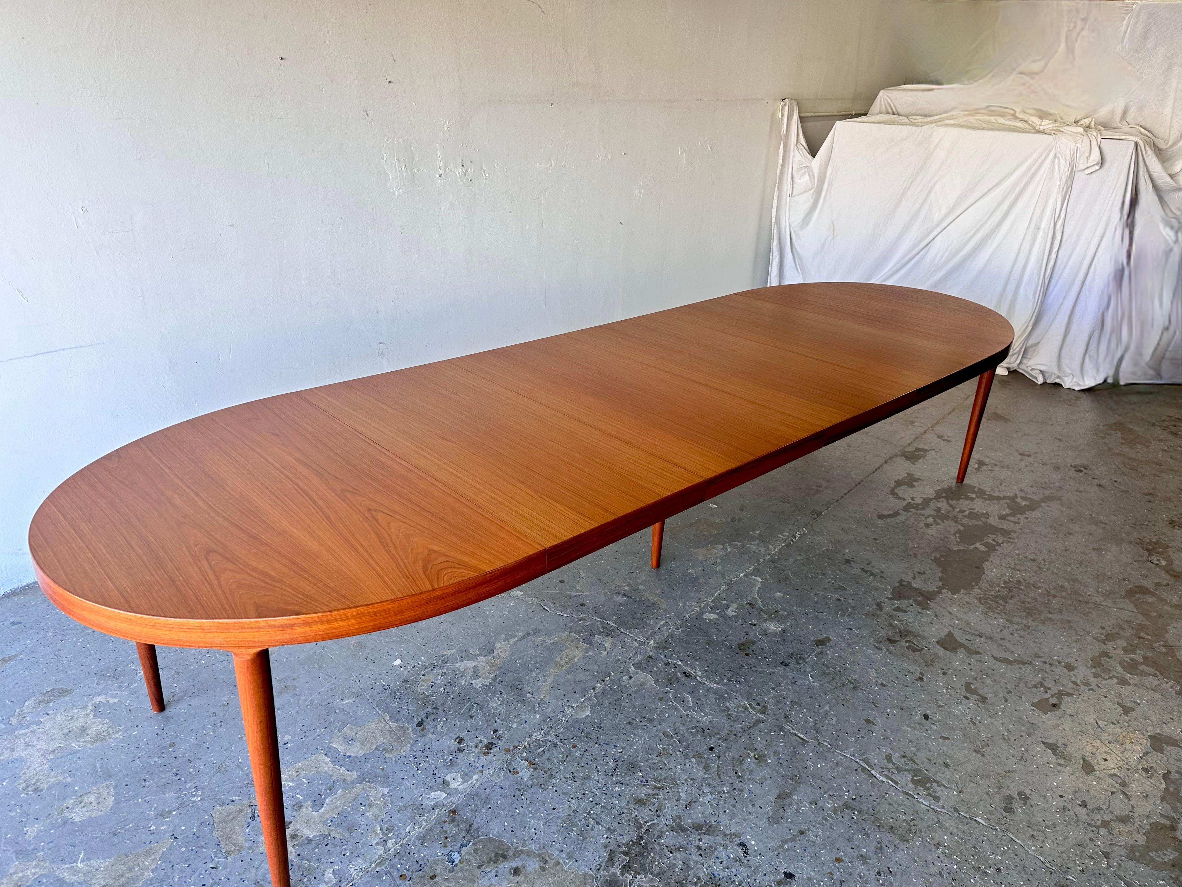11.5 ft Teak Mid Century Danish Modern Harry Ostergaard Dining table seats 12 For Sale 10