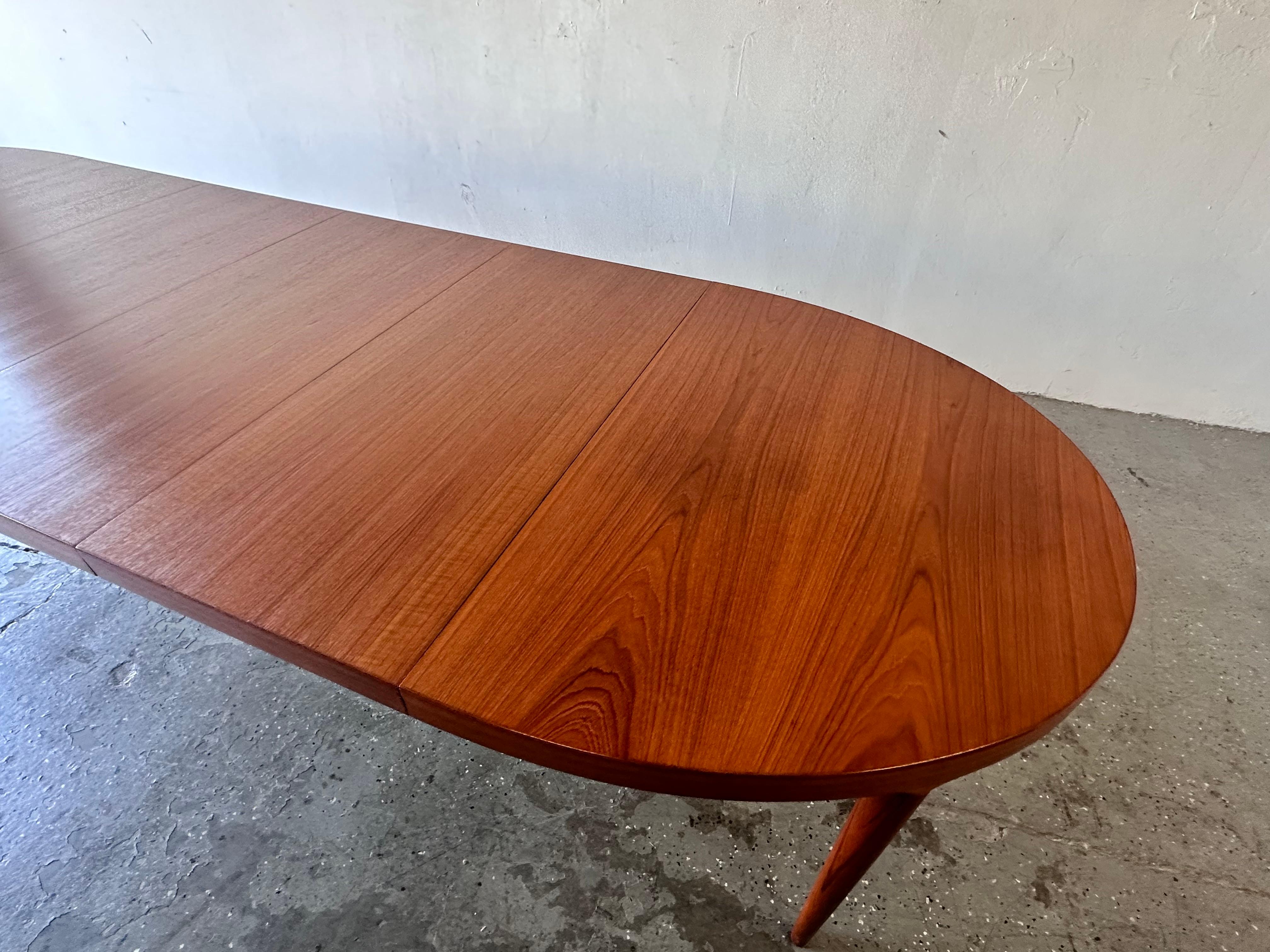 11.5 ft Teak Mid Century Danish Modern Harry Ostergaard Dining table seats 12 For Sale 12
