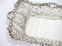 Sterling Silver Jacobi & Jenkins Antique Floral Repousse Dish