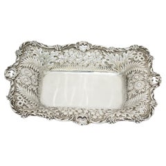 Sterling Silver Jacobi & Jenkins Antique Floral Repousse Dish