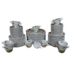 115 Pc Vintage English Spode Green Basket China Dinner Plates Bowls Tea Service
