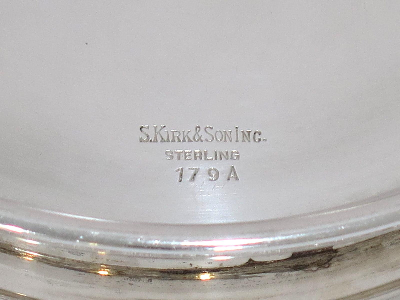Repoussé Sterling Silver S. Kirk & Son Antique Floral Repousse Footed Serving Bowl For Sale