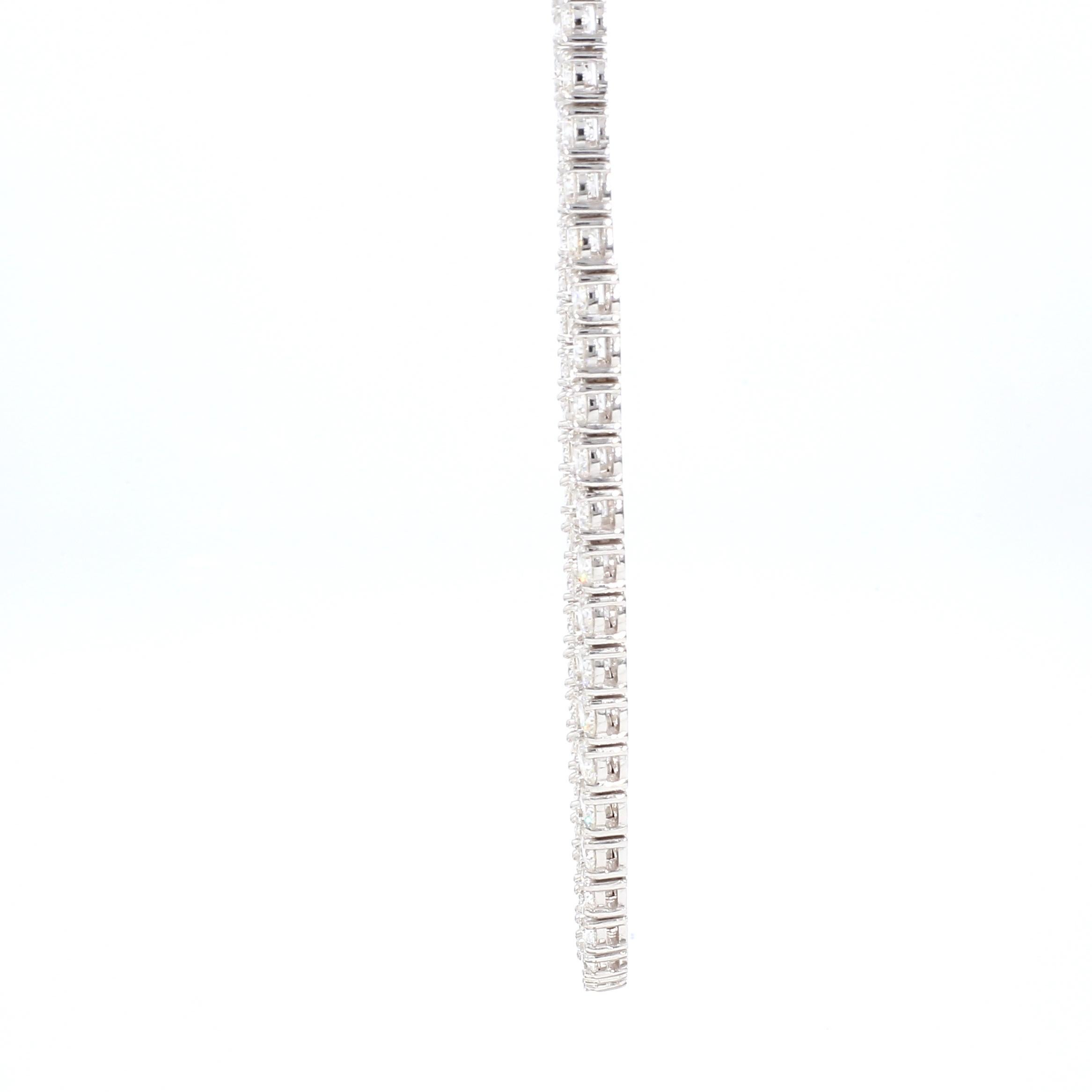 Modern 10.83 Carat 18k White Gold Tennis Necklace For Sale