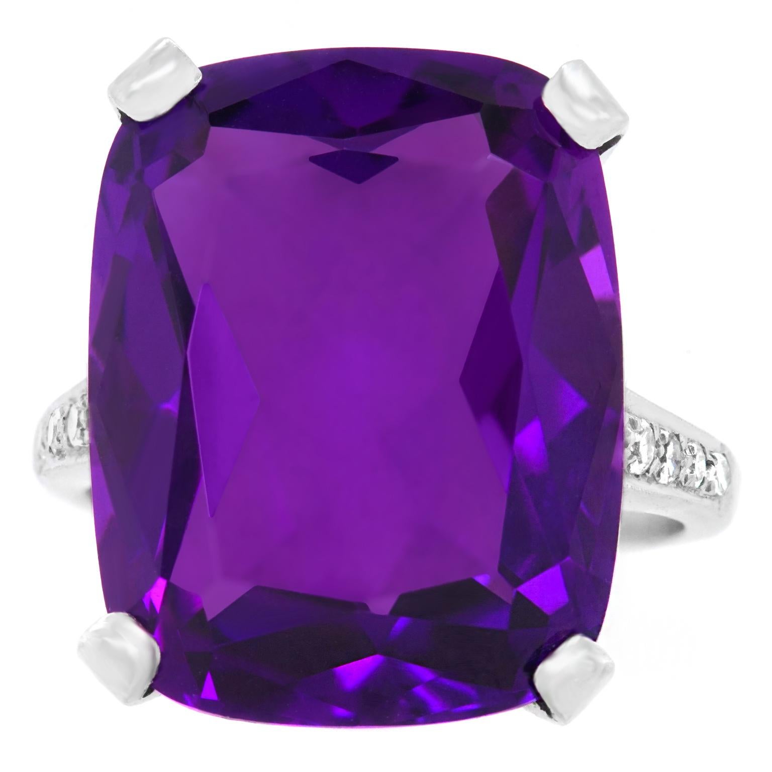 11.50 Carat Amethyst and Diamond Ring 2