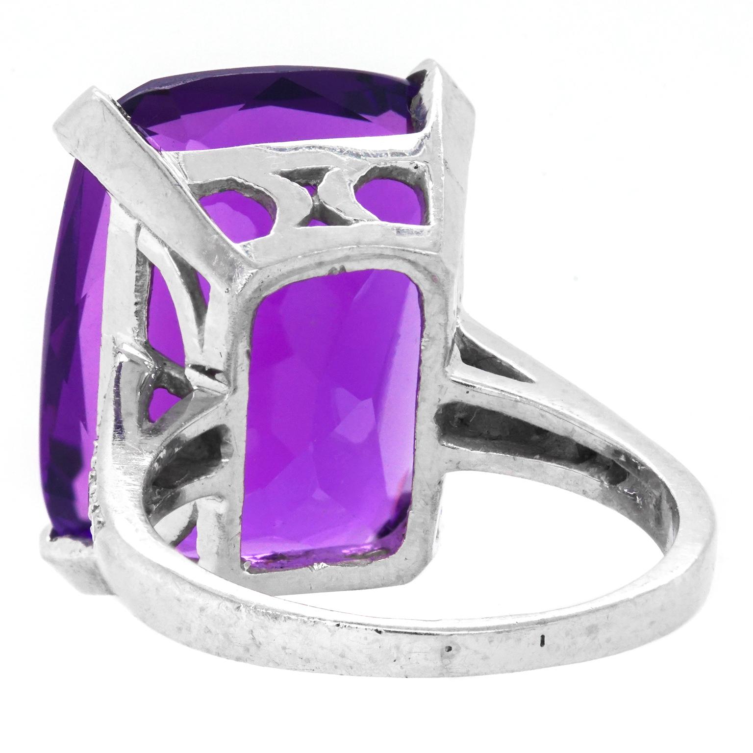 11.50 Carat Amethyst and Diamond Ring 4