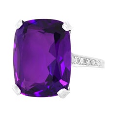 11.50 Carat Amethyst and Diamond Ring