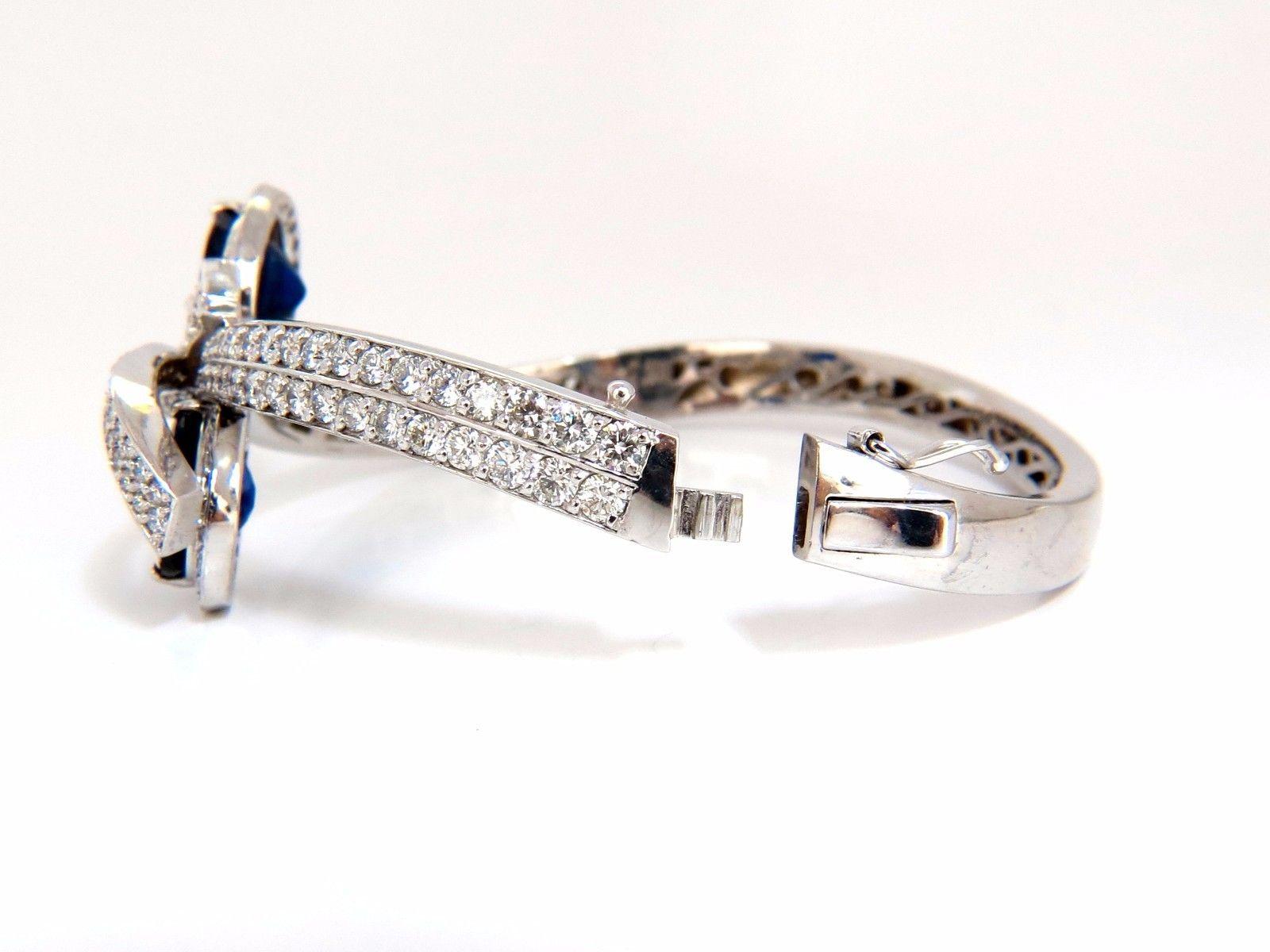 11.50 Carat Composite Sapphire Natural Diamonds Bangle Bracelet 14 Karat 5