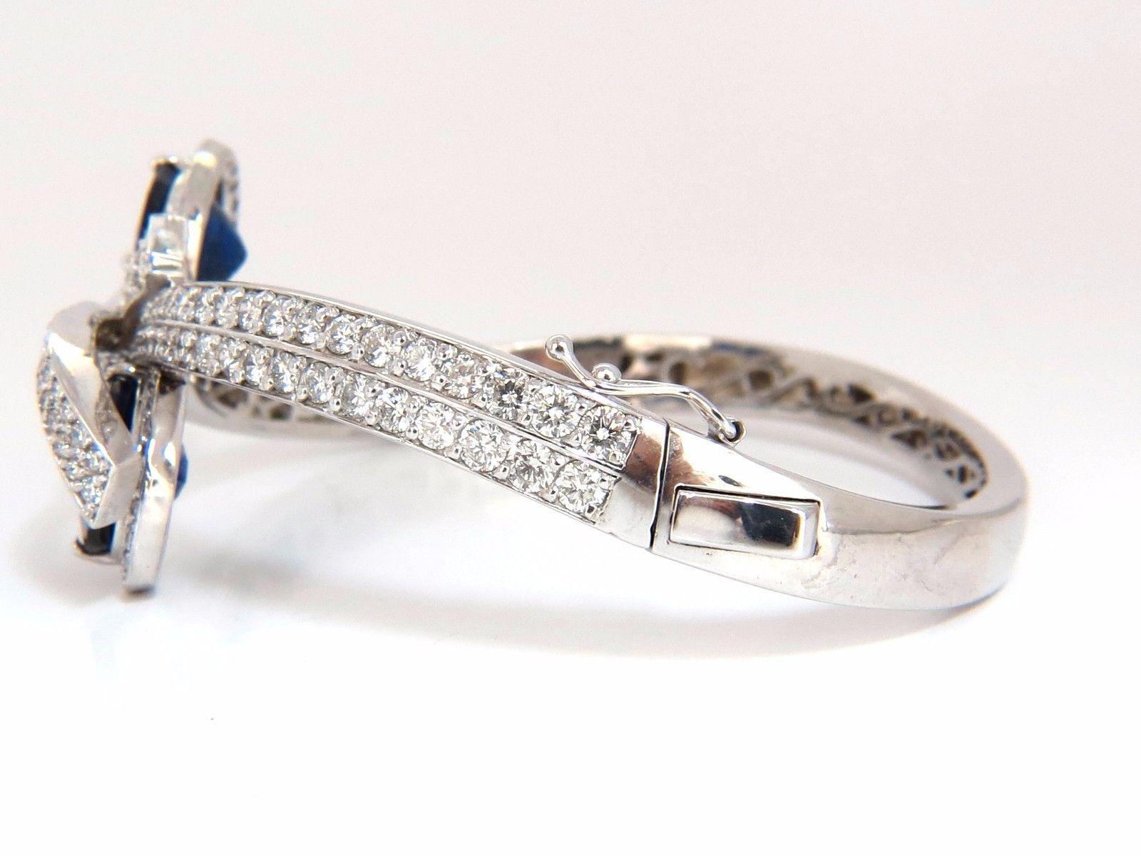 11.50 Carat Composite Sapphire Natural Diamonds Bangle Bracelet 14 Karat 3