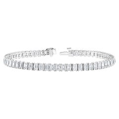 Bracelet tennis avec diamants taille émeraude de 11,50 carats
