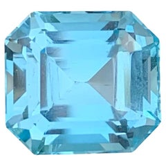 11.50 Carat Glamorous Loose Blue Topaz Asscher Cut Gem For Necklace Jewellery