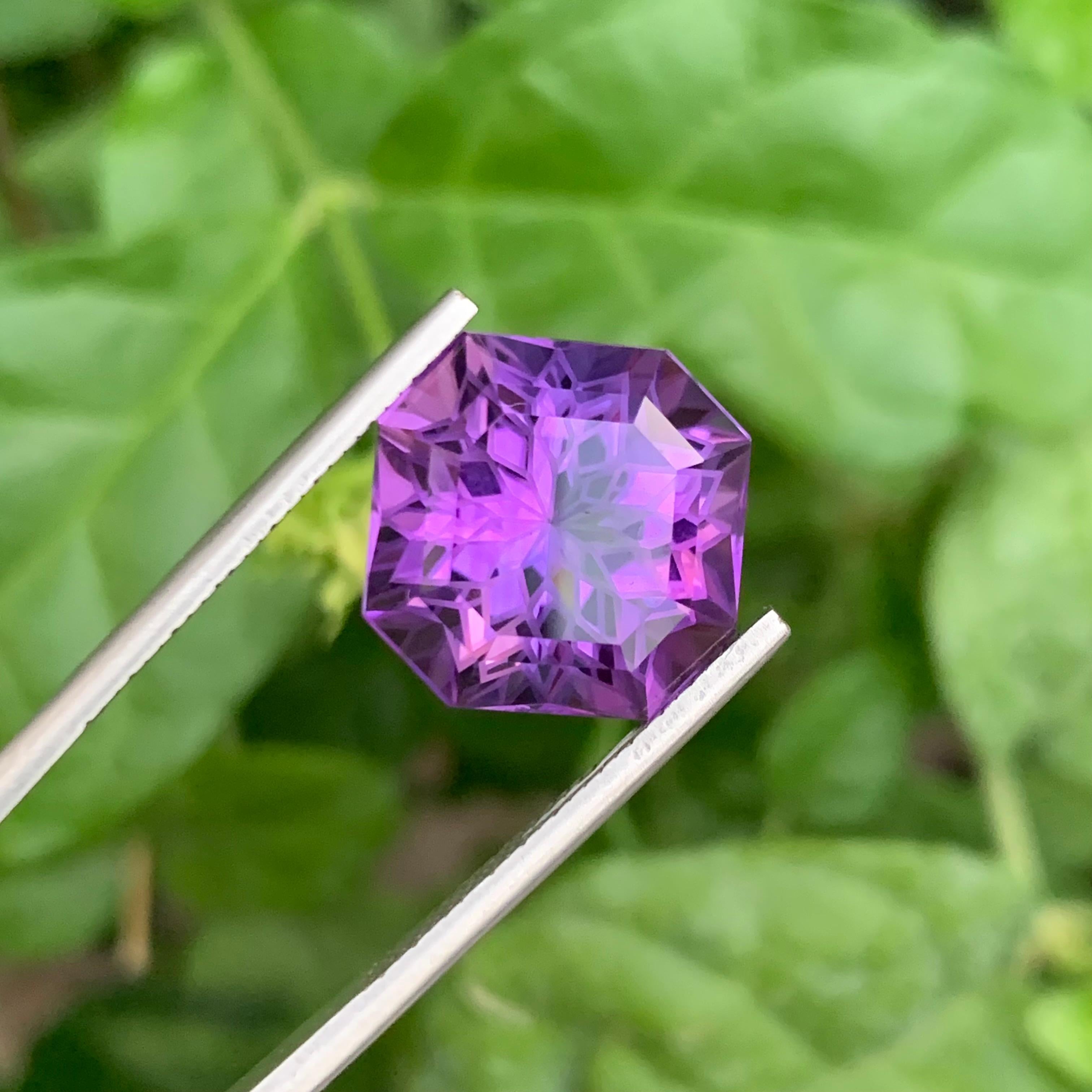 11,50 Karat Natürlicher loser Amethyst Perfekte Quadratische Form Edelstein für Schmuck (Carréeschliff) im Angebot