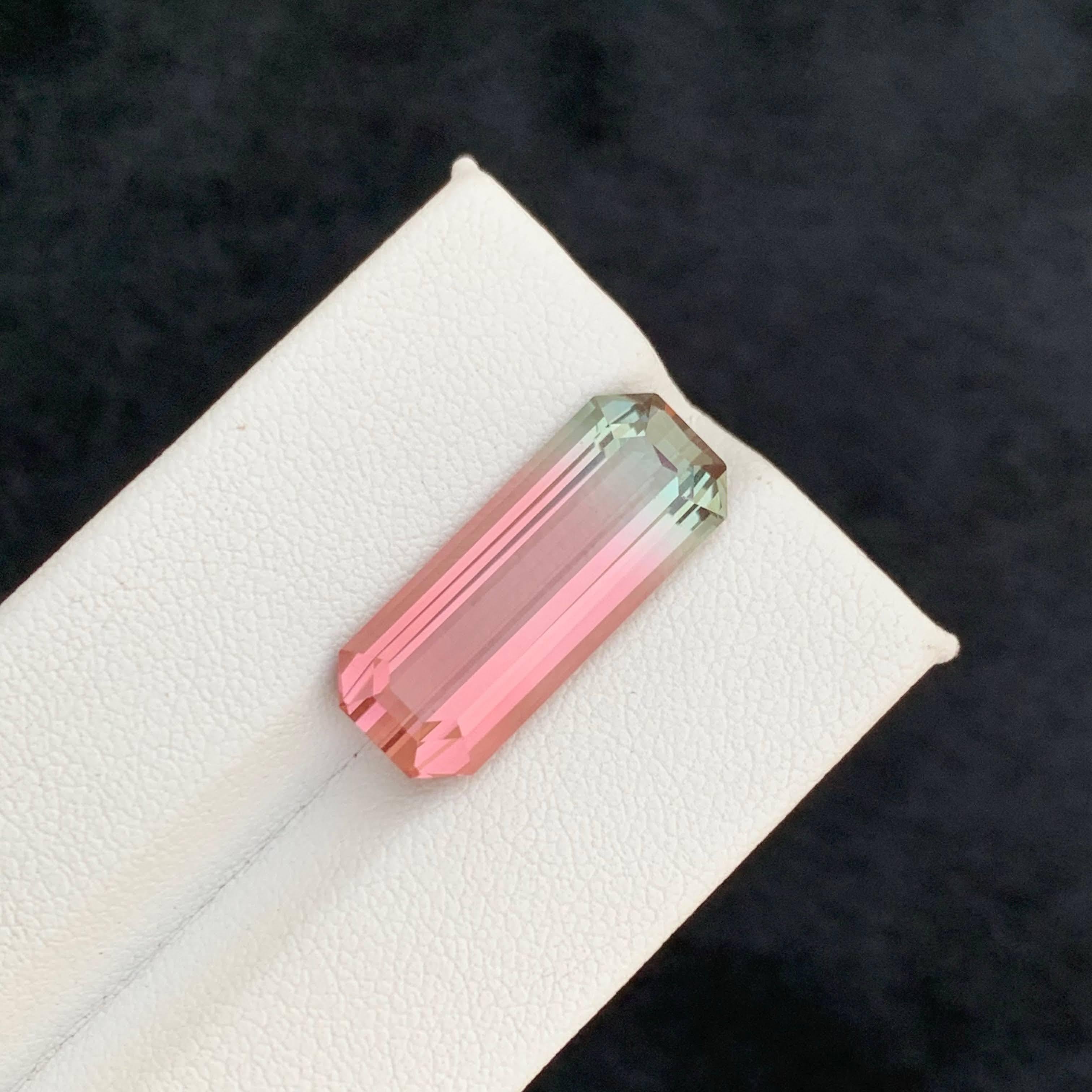 11.50 quilates de turmalina bicolor natural suelta talla esmeralda gema afgana en venta 4