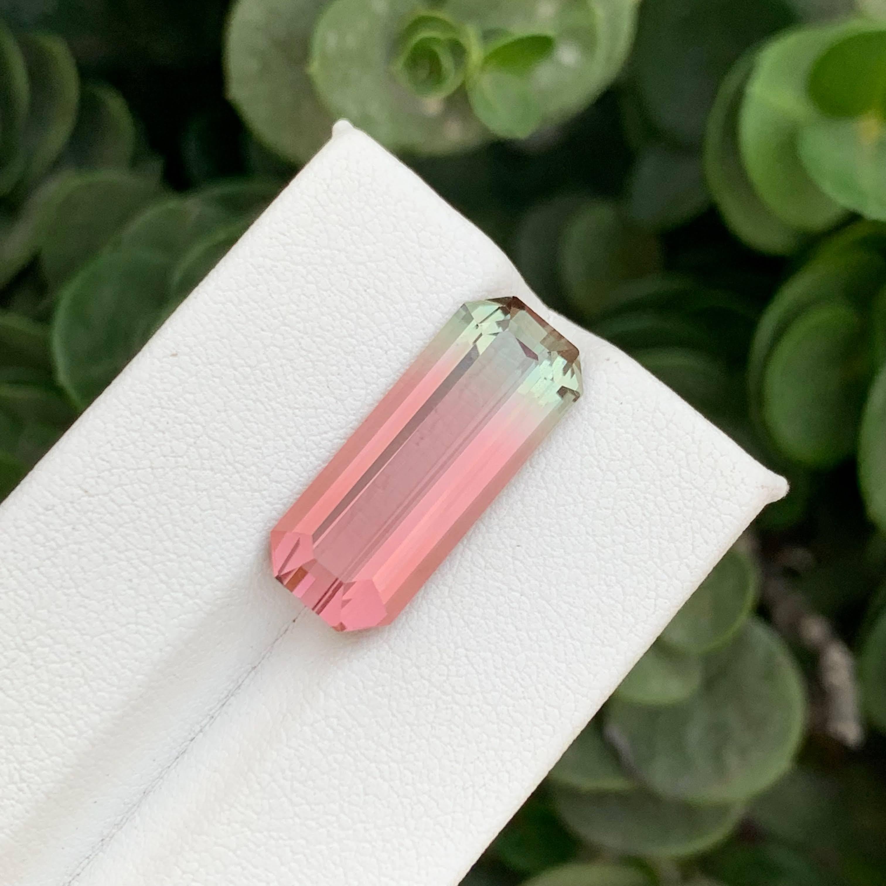 11.50 quilates de turmalina bicolor natural suelta talla esmeralda gema afgana en venta 5