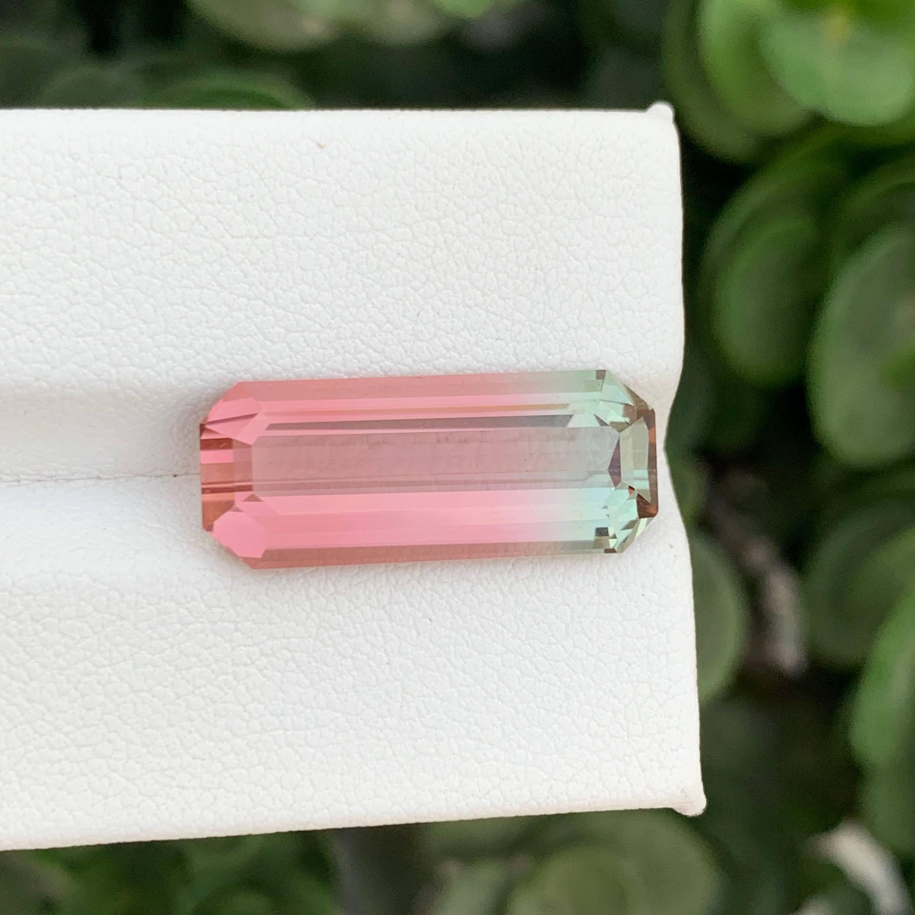 11.50 quilates de turmalina bicolor natural suelta talla esmeralda gema afgana Corte esmeralda en venta