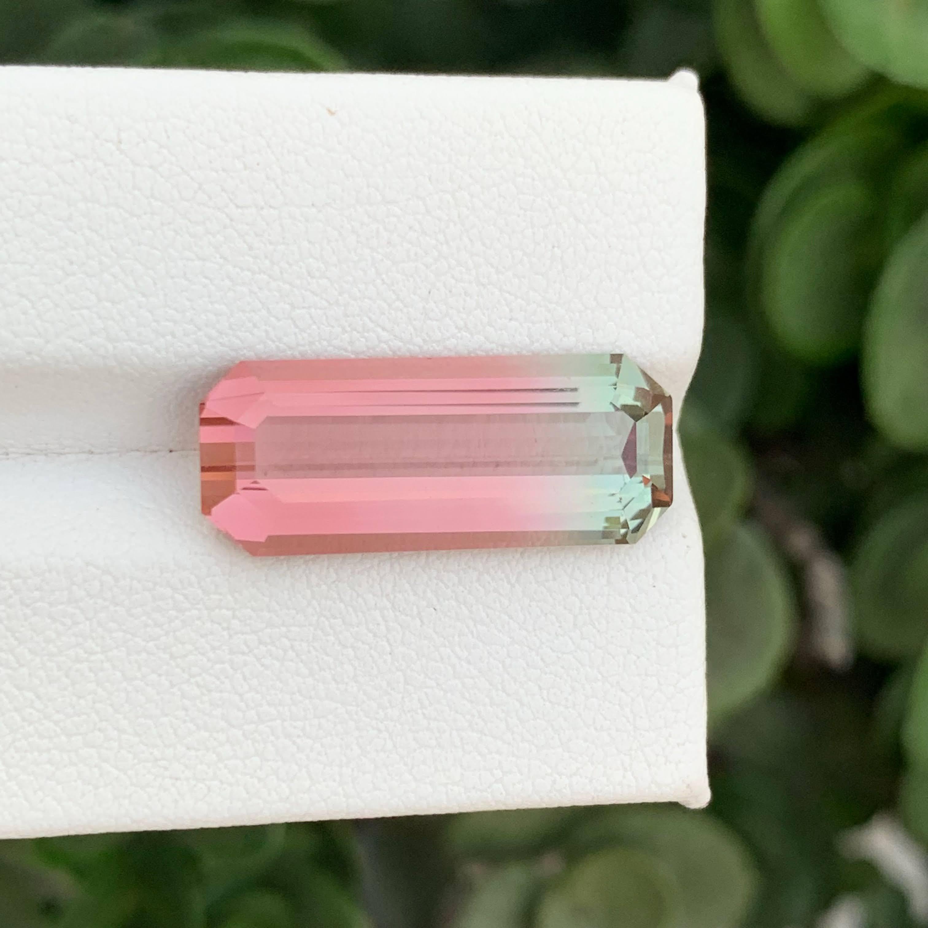 11.50 quilates de turmalina bicolor natural suelta talla esmeralda gema afgana en venta 1