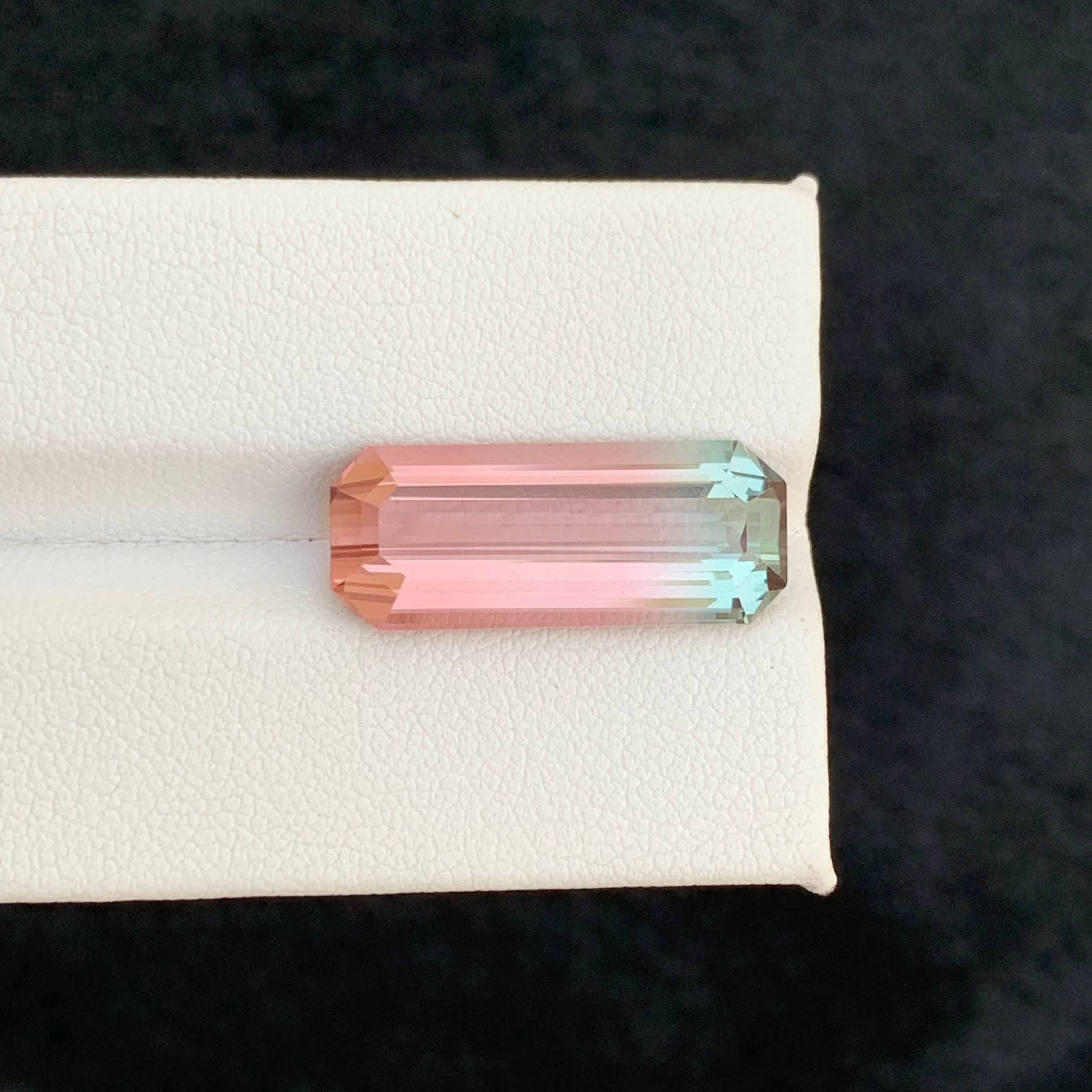 11.50 quilates de turmalina bicolor natural suelta talla esmeralda gema afgana en venta 2