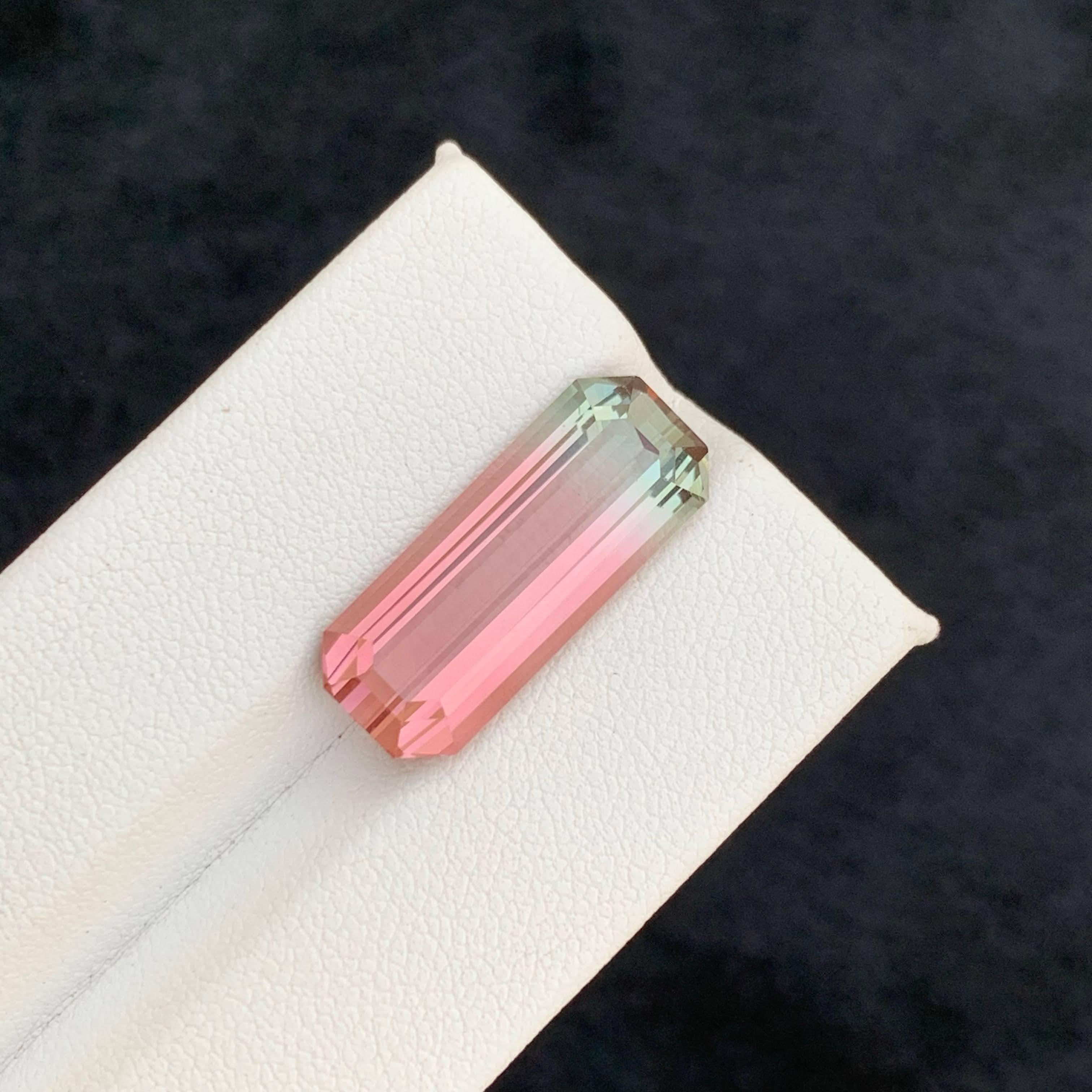 11.50 quilates de turmalina bicolor natural suelta talla esmeralda gema afgana en venta 3