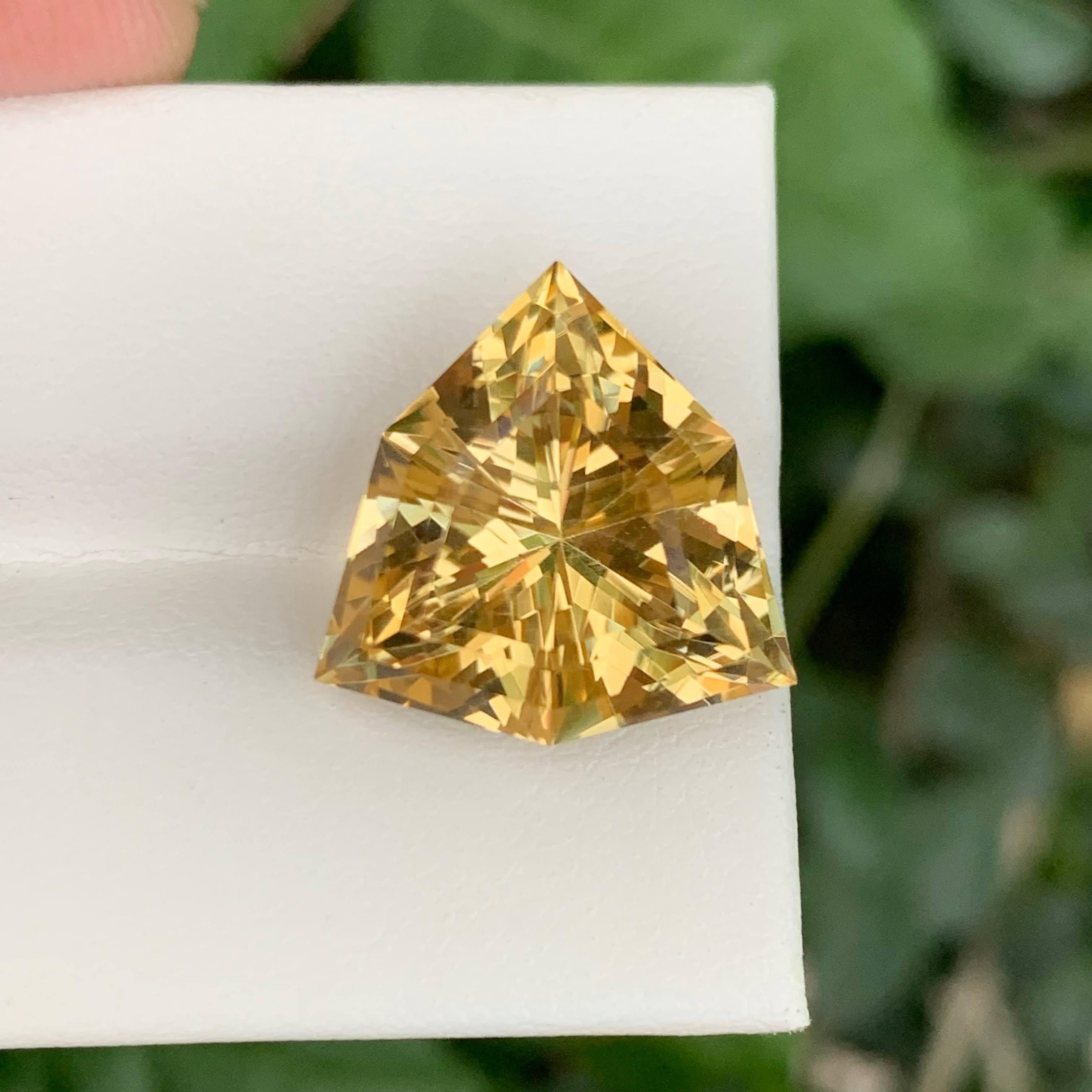 11,50 Karat Natürlicher Gelber Citrin im Trilliant-Schliff, brasilianischer Edelstein, lose, facettiert für Damen oder Herren im Angebot