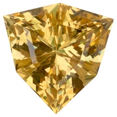 11,50 Carati Nature sfaccettato Giallo Citrino Taglio Trillante Gemma Brasiliana