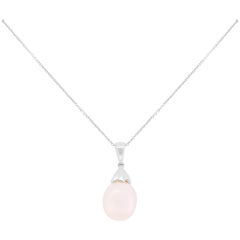 11.50 ct White Pearl Drop Pendant 14K Gold Necklace 