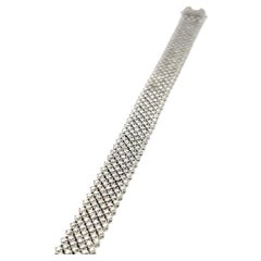 11.50 Carat Round Brilliant G VS Diamond 14 Karat White Gold Tennis Bracelet